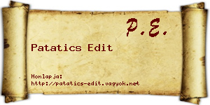 Patatics Edit névjegykártya
